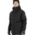 KnoxJacket-A man wearing a black snowboard jacket, black beanie with goggles, and gray gloves, standing against a solid white background.