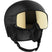 Driver Pro Sigma MIPS Helmet- A black Salomon Driver Pro Sigma MIPS helmet with a gold-tinted visor designed for winter sports.