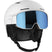Driver Pro Sigma MIPS Helmet- A white Salomon Driver Pro Sigma MIPS helmet with a blue-tinted visor designed for winter sports.