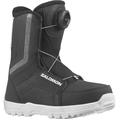 WhipstarBOA-Black Salomon snowboard boot on a white background