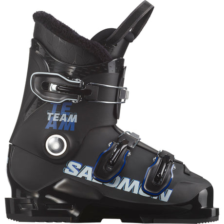 Team T3- Black ski boot with 'Salomon' branding on a white background