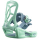 Goodtime- A Salomon Goodtime snowboard binding for kids, featuring a white baseplate with black details and branding, designed for lightweight and easy use.