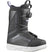 Scarlet-A single Salomon Scarlet Boa snowboard boot for women, featuring a black color scheme, BOA lacing system, and a white sole.