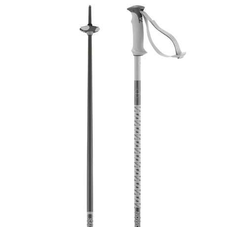 Polar- Ski poles with gray and white design on a white background