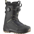 EchoDualBOA-A single Salomon snowboard boot with dual BOA lacing system, predominantly black in color, with brand logo visible.