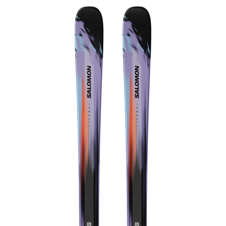 Stance Pro 86-Pair of Salomon skis with a colorful design on a white background