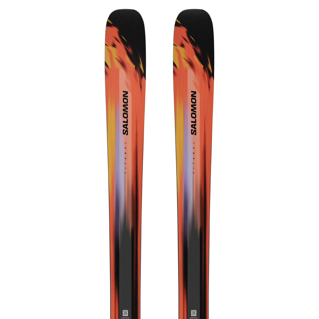 Stance Pro 96- A pair of Salomon Stance Pro 96 adult skis for the year 2027, featuring a black, orange, and blue color scheme.