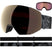 RadiumPrimeSigma-Ski goggles with a black and gold + pink lens, and black strap on a white background.