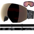 RadiumPrimeSigma-Ski goggles with a black and gold + pink lens, and black strap on a white background.