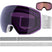 RadiumPrimeSigma-Ski goggles with purple lens and pinkish-red side lenses with a white strap on a white background