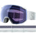Radium Sigma- Ski goggles with white frame and band and transparent blue lens with a Salomon logo on a white background