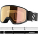 Aksium 2.0 Photo- Salomon ski goggles with black frame and yellow/red lenses on a white background