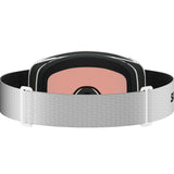 Aksium 2.0 Photo- Salomon ski goggles with white frame and blue lenses on a white background
