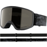 Aksium 2.0 S-Black ski goggles with a strap on a white background