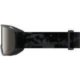 Aksium 2.0 S-Black ski goggles with a strap on a white background