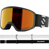Aksium 2.0 S-Black ski goggles with a strap on a white background