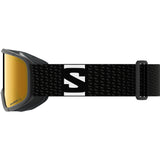 Aksium 2.0 S-Black ski goggles with a strap on a white background