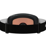 Aksium 2.0 S-Black ski goggles with a strap on a white background