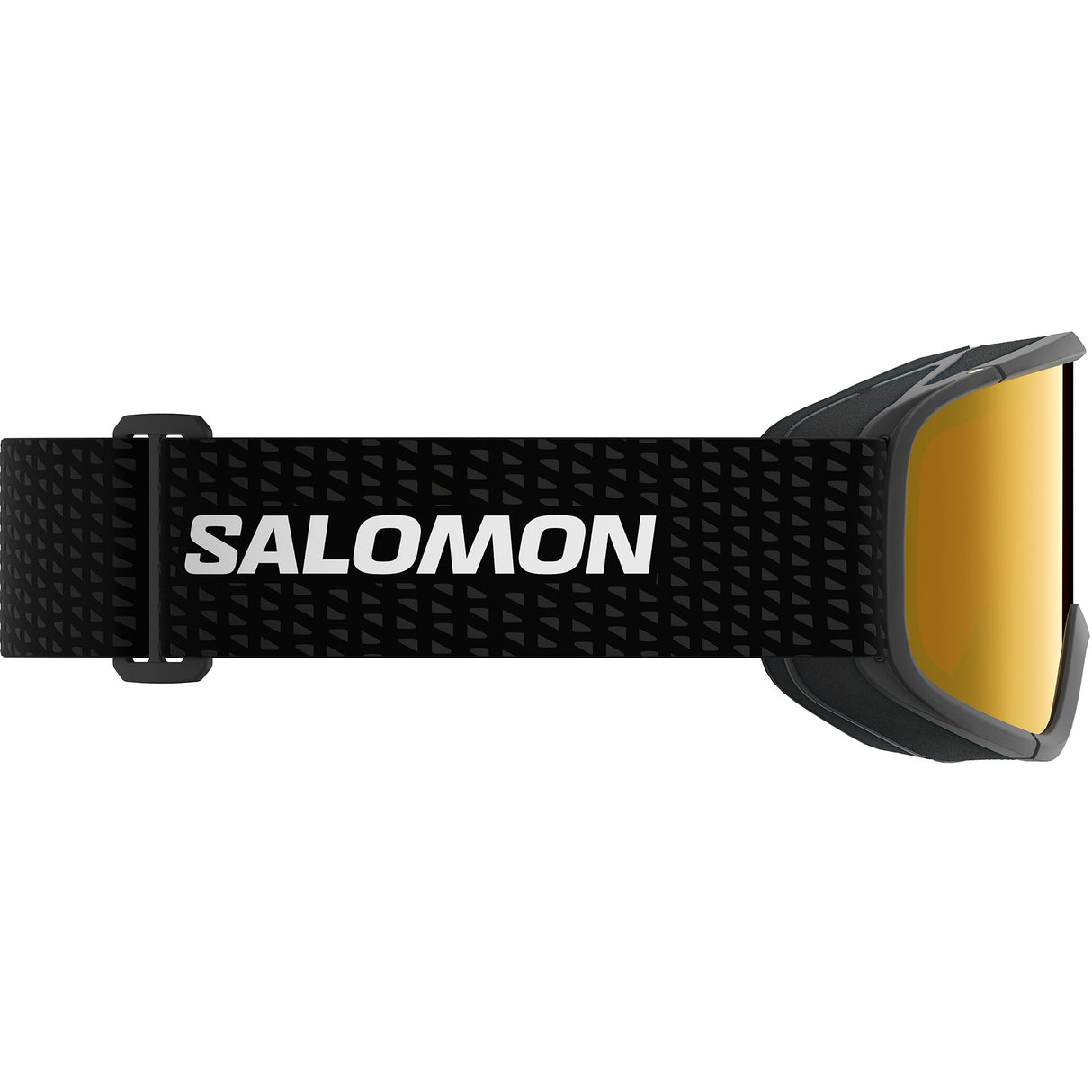 Aksium 2.0 S-Black ski goggles with a strap on a white background