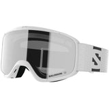 Aksium 2.0 S-White ski goggles with a strap on a white background