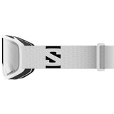 Aksium 2.0 S-White ski goggles with a strap on a white background