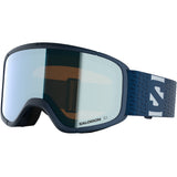 Aksium 2.0 S-Blue ski goggles with a strap on a white background