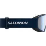 Aksium 2.0 S-Blue ski goggles with a strap on a white background