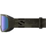 Aksium 2.0 S-Green ski goggles with a strap on a white background