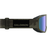 Aksium 2.0 S-Green ski goggles with a strap on a white background