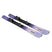 W Stance 84- A pair of Salomon Stance 84 women's skis with M11 GW system bindings in black, mounted on a white background.
