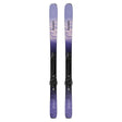 W Stance 84- A pair of Salomon Stance 84 women's skis with M11 GW system bindings in black, mounted on a white background.