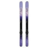 W Stance 84- A pair of Salomon Stance 84 women's skis with M11 GW system bindings in black, mounted on a white background.