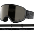 Lumi-Black ski goggles with a strap on a white background
