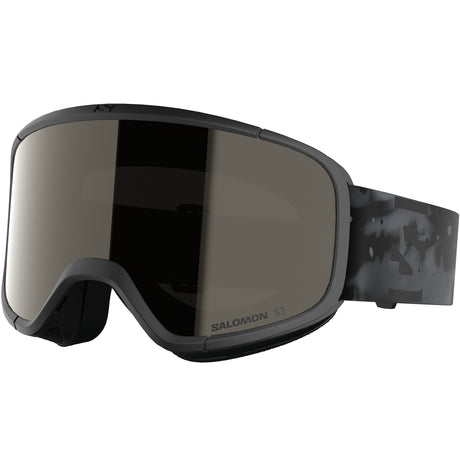 Lumi-Black ski goggles with a strap on a white background