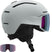 Driver Prime Sigma Plus MIPS Helmet- A light blue Salomon ski helmet with a visor, featuring a second lens in blue and purple colors.