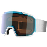 S/View 3 Photo- White goggles with a reflective lens on a white background