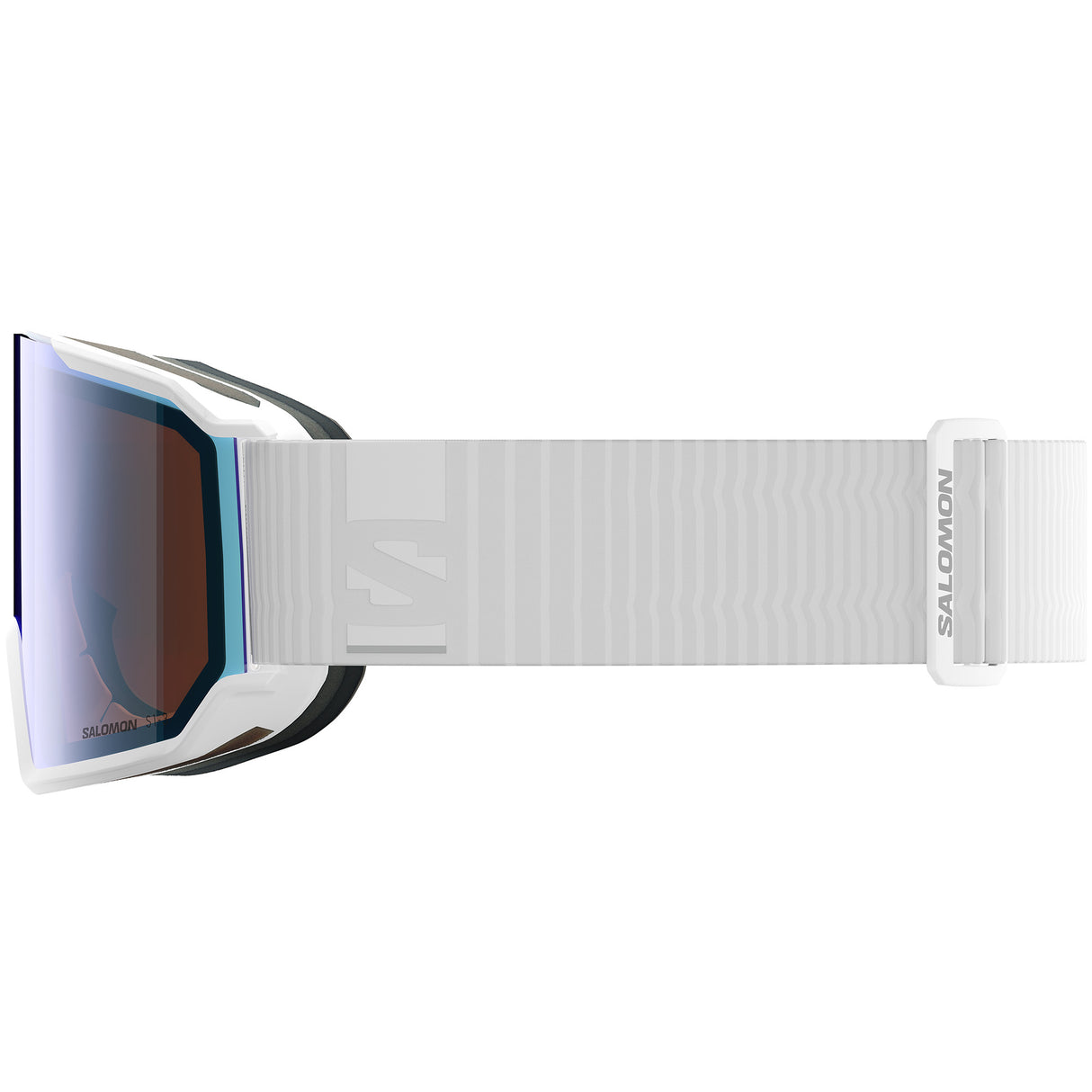 S/View 3 Photo- White goggles with a reflective lens on a white background