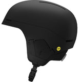 BrigadeIndexMIPS- Black helmet with black chin strap on a white background