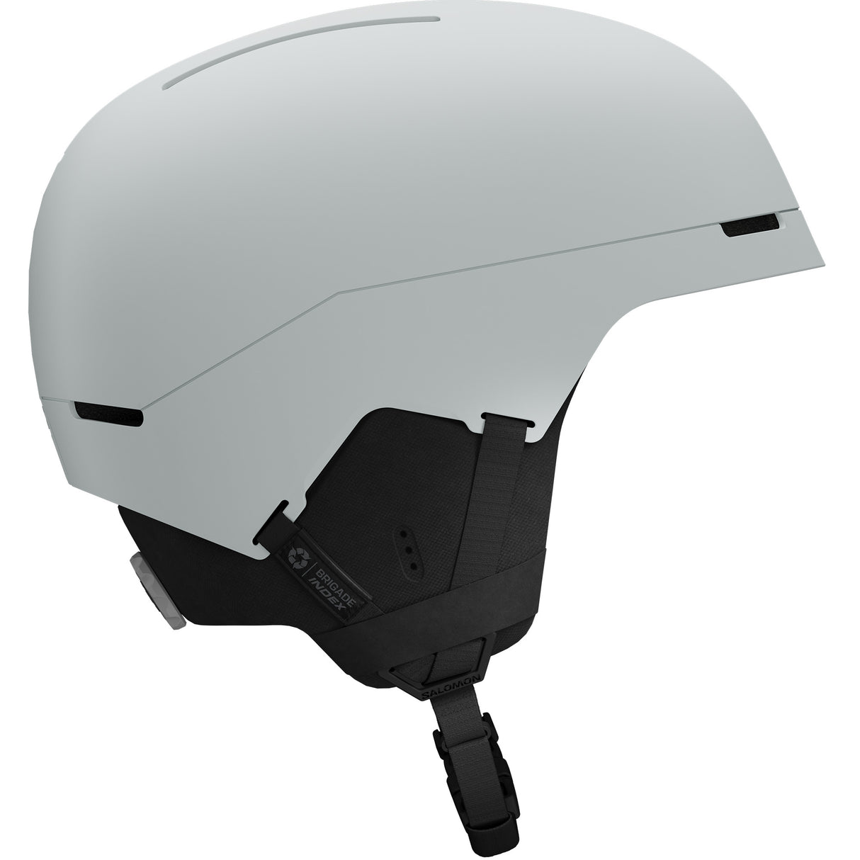 BrigadeIndexMIPS-Light blue helmet with black chin strap on a white background