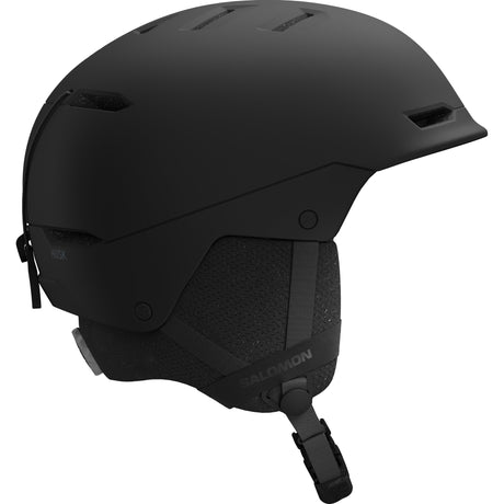 HuskJr.-Black helmet with visible brand logo on a white background