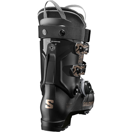 S/Pro Delta BOA 95 W- A Salomon S/Pro Delta BOA 95 W GW women's ski boot with a black upper and BOA lacing system.