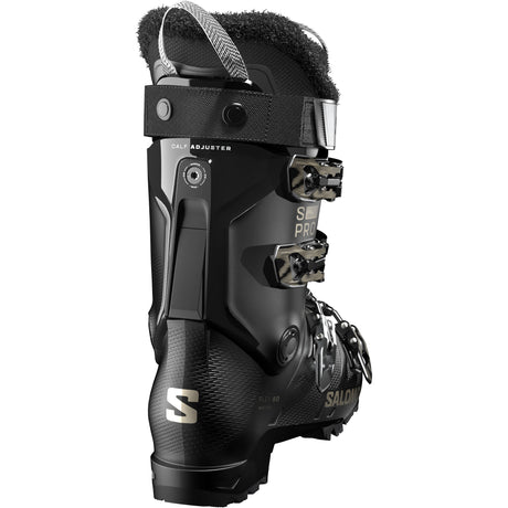 S/Pro Delta 80- Black Salomon ski boot on a white background