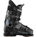 Sense 70- Salomon Sense 70 GW Kids Ski Boots in black with blue accents, featuring multiple buckles and the Salomon logo on the side.