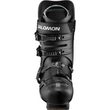 Sense 70- Salomon Sense 70 GW Kids Ski Boots in black with blue accents, featuring multiple buckles and the Salomon logo on the side.
