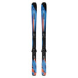 Stance 84- A pair of Salomon Stance 84 adult skis with MI12 GW system bindings, featuring a blue and orange design on a white background.