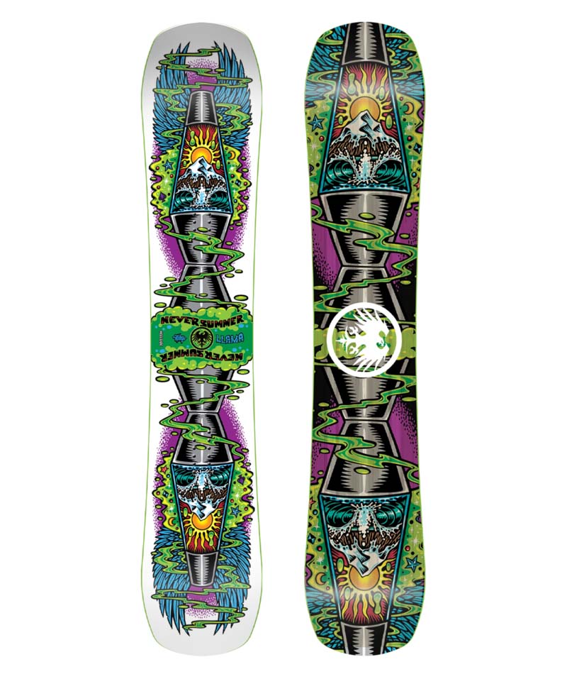 LLAMA- Multicolored snowboard on a white background