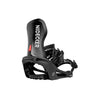LTSupermatic- Black snowboard binding with 'Nidecker' branding on a white background