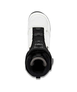 Lasso- White and black dual BOA snowboard boot on a white background