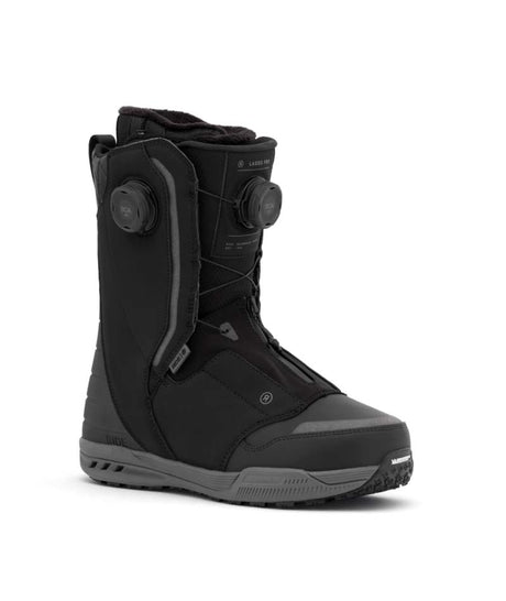 LassoPro- Black dual BOA snowboard boot on a white background
