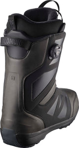 LaunchBOASjBOA-Black snowboard boot with white sole on a white background